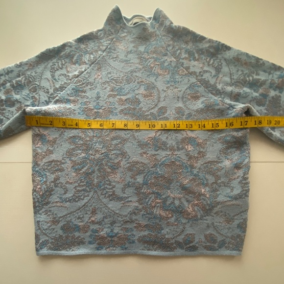Anthropologie The Beatriz Mock-Neck Sweater Lurex Edition Blue Size XS - Picture 10 of 16